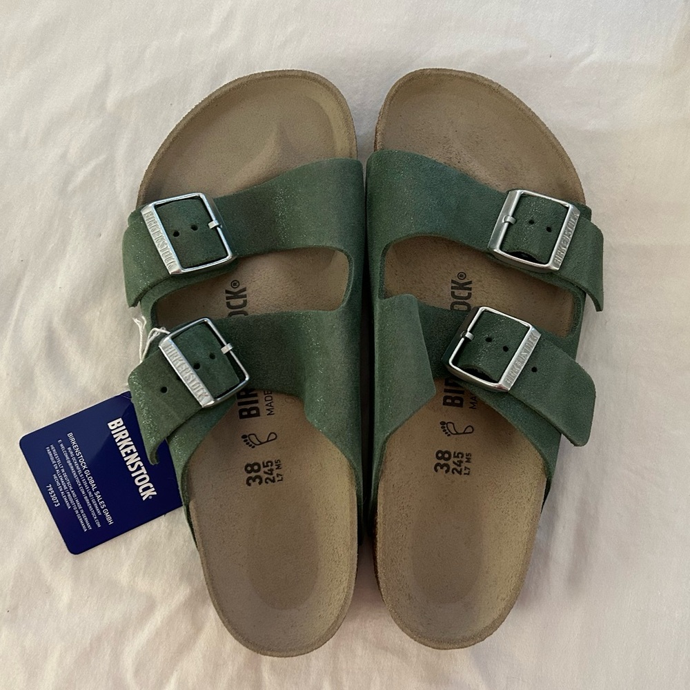 Birkenstock Arizona - Suede, Shimmering Thyme